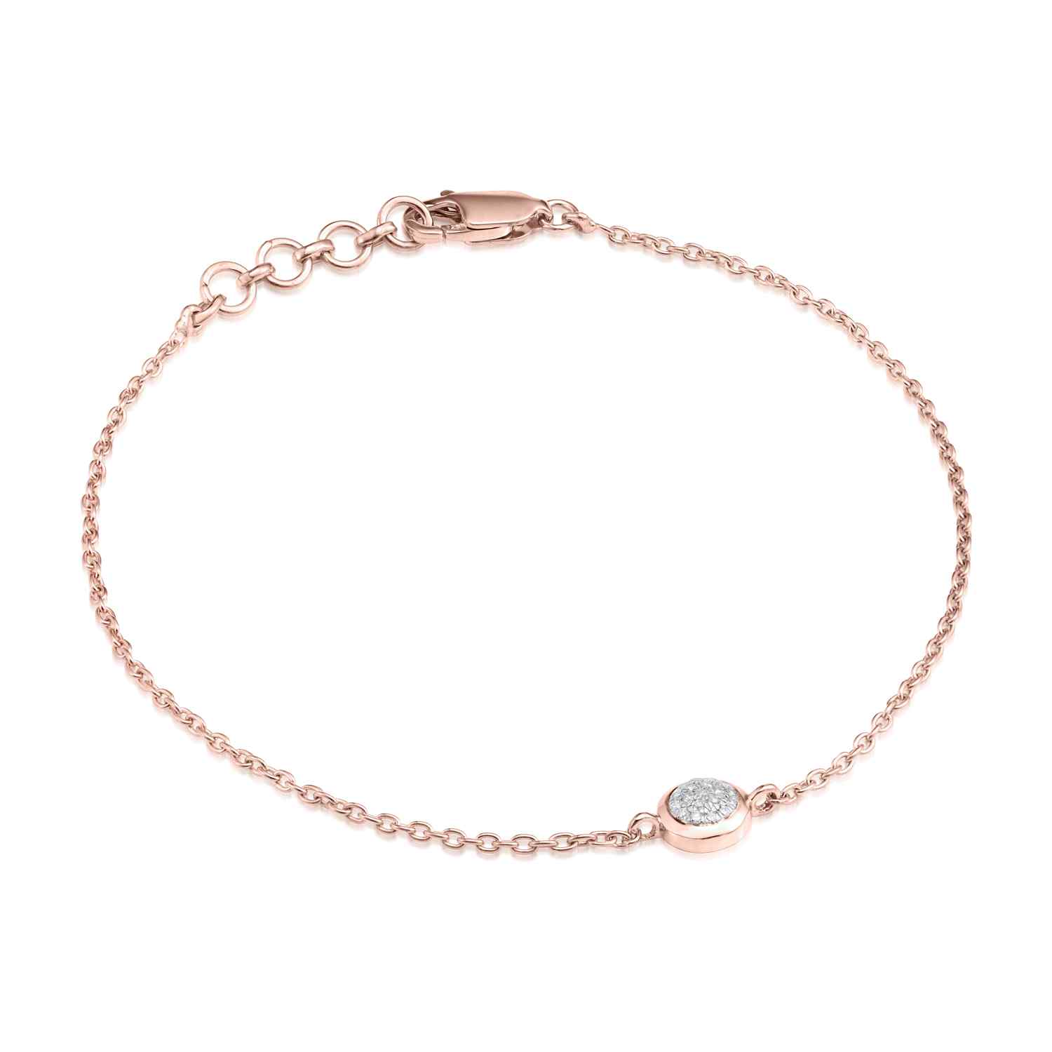 Classic Pave Diamond Round Chain Bracelet 