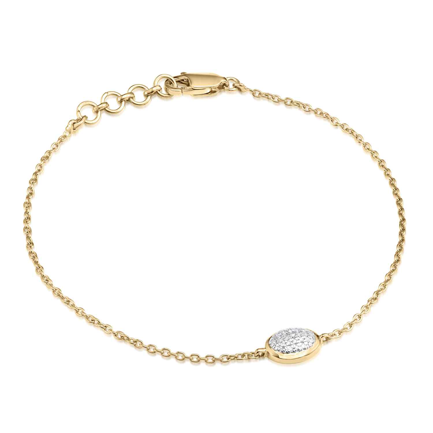 Classic Pave Diamond Oval Chain Bracelet 
