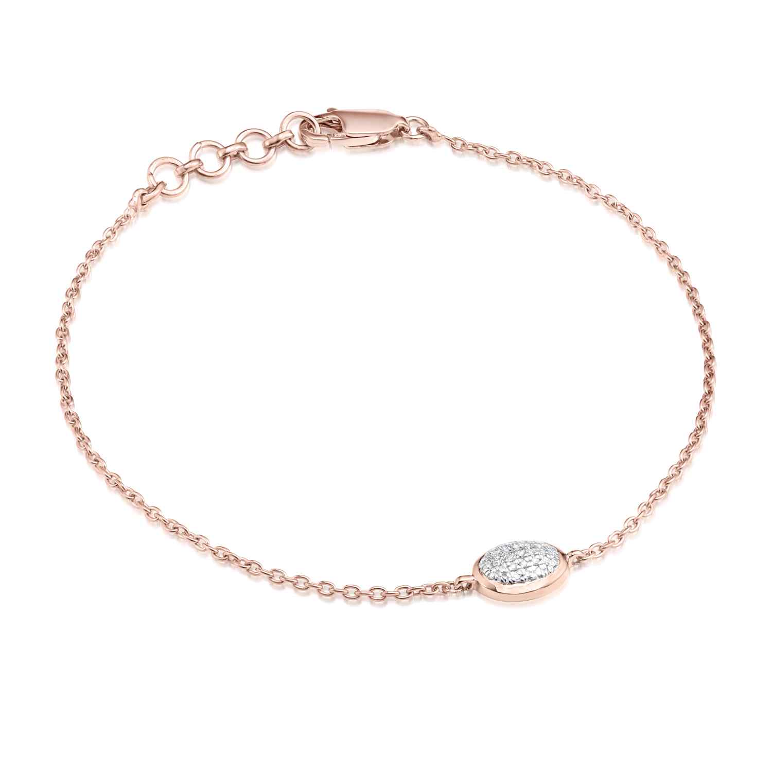 Classic Pave Diamond Oval Chain Bracelet 