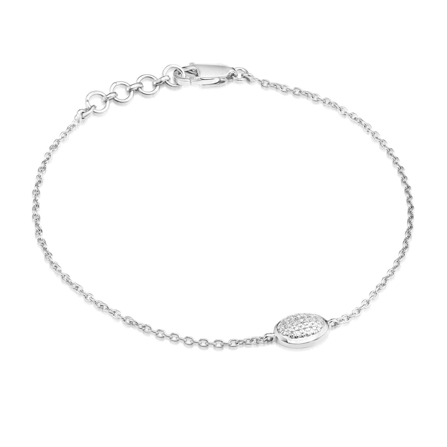 Classic Pave Diamond Oval Chain Bracelet 