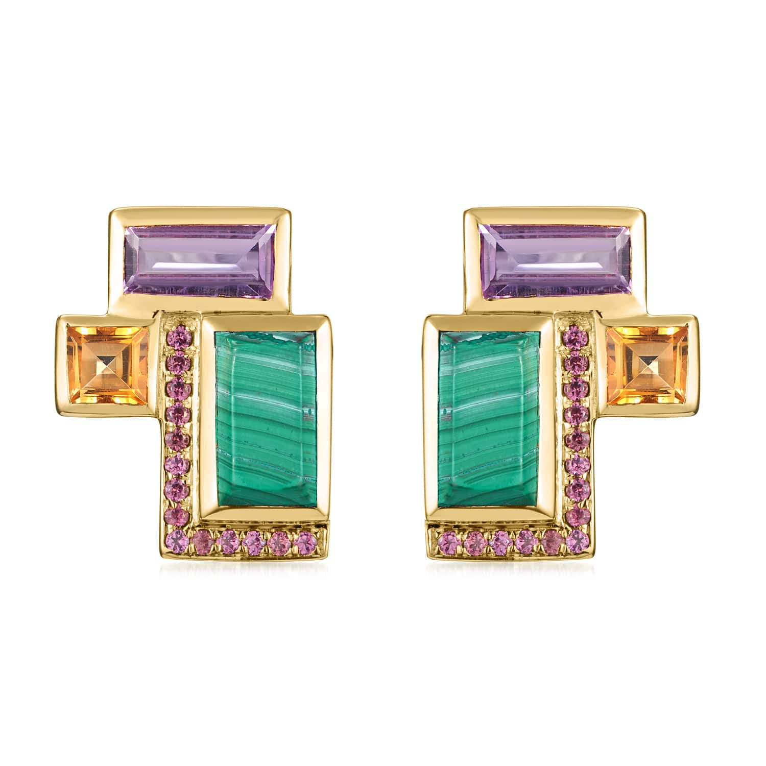 Ornate Geometric Stud Earrings 