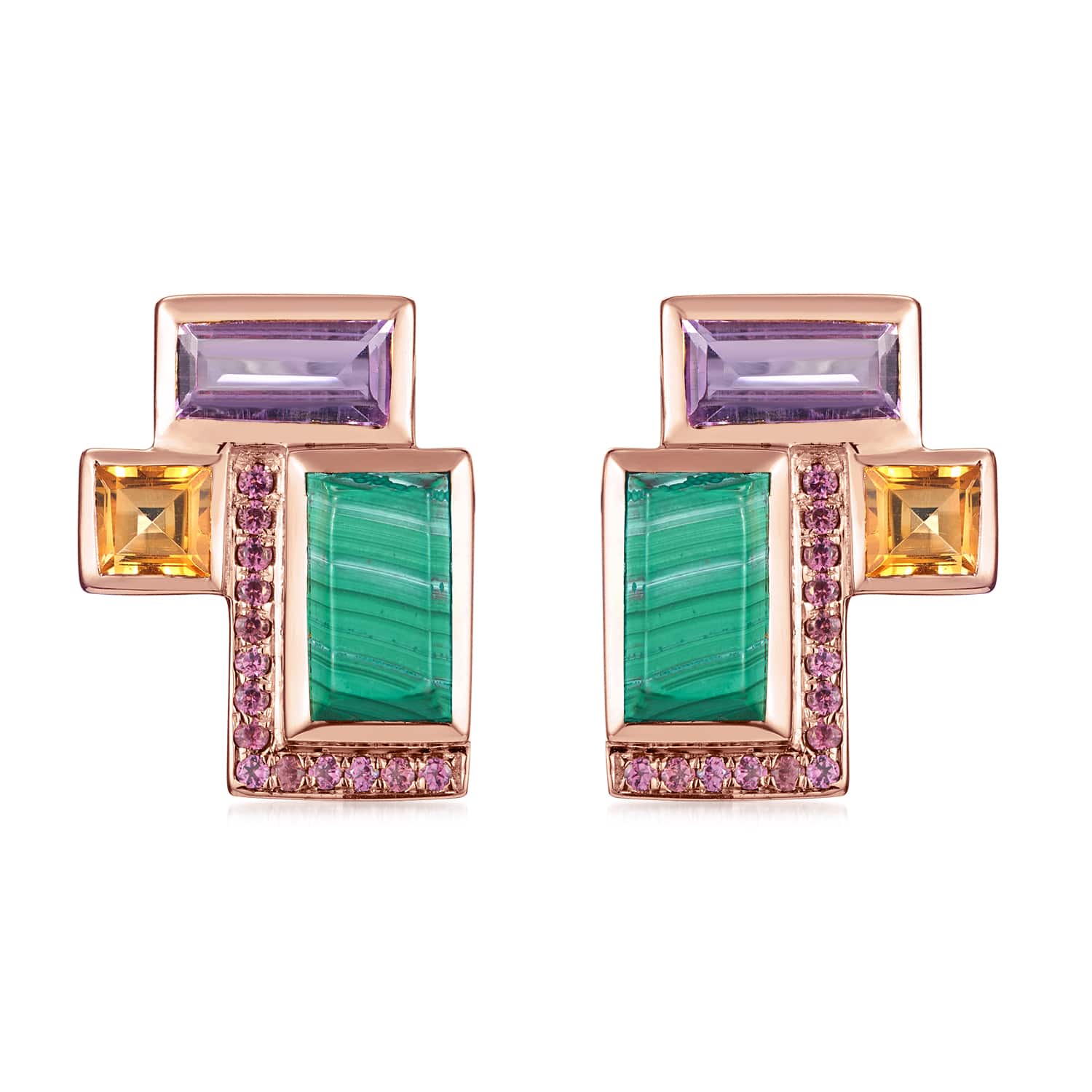Ornate Geometric Stud Earrings 