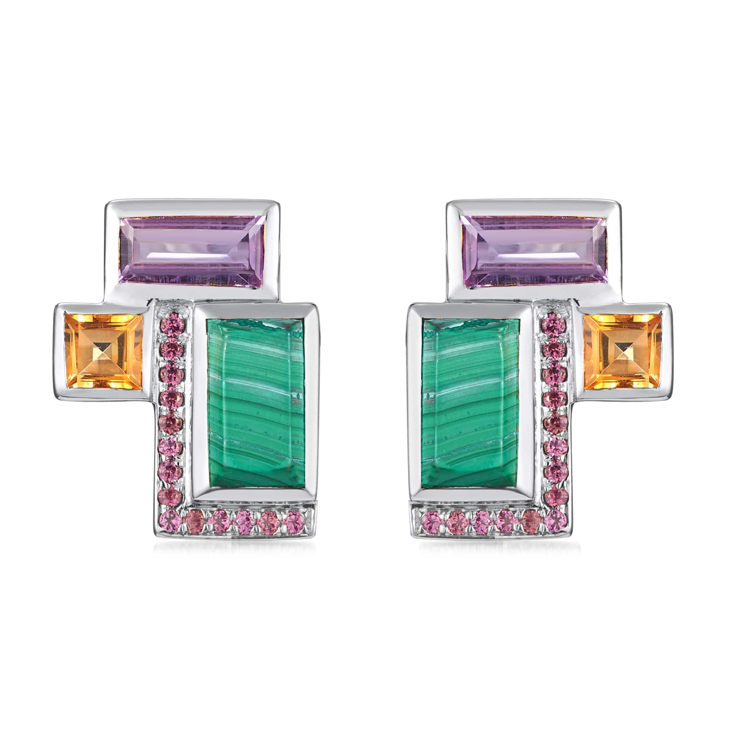 Ornate Geometric Stud Earrings 