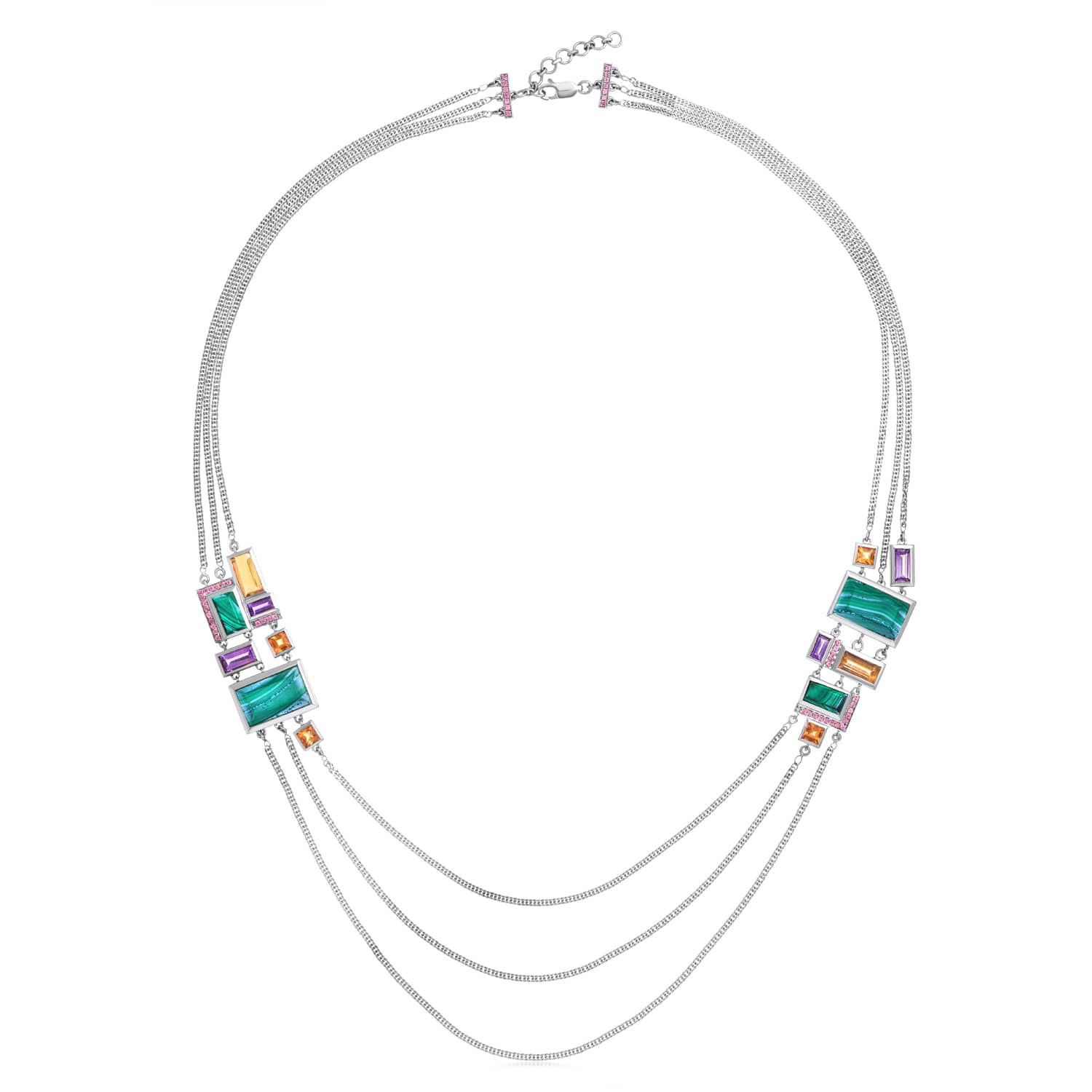 Ornate Geometric Jewel Necklace