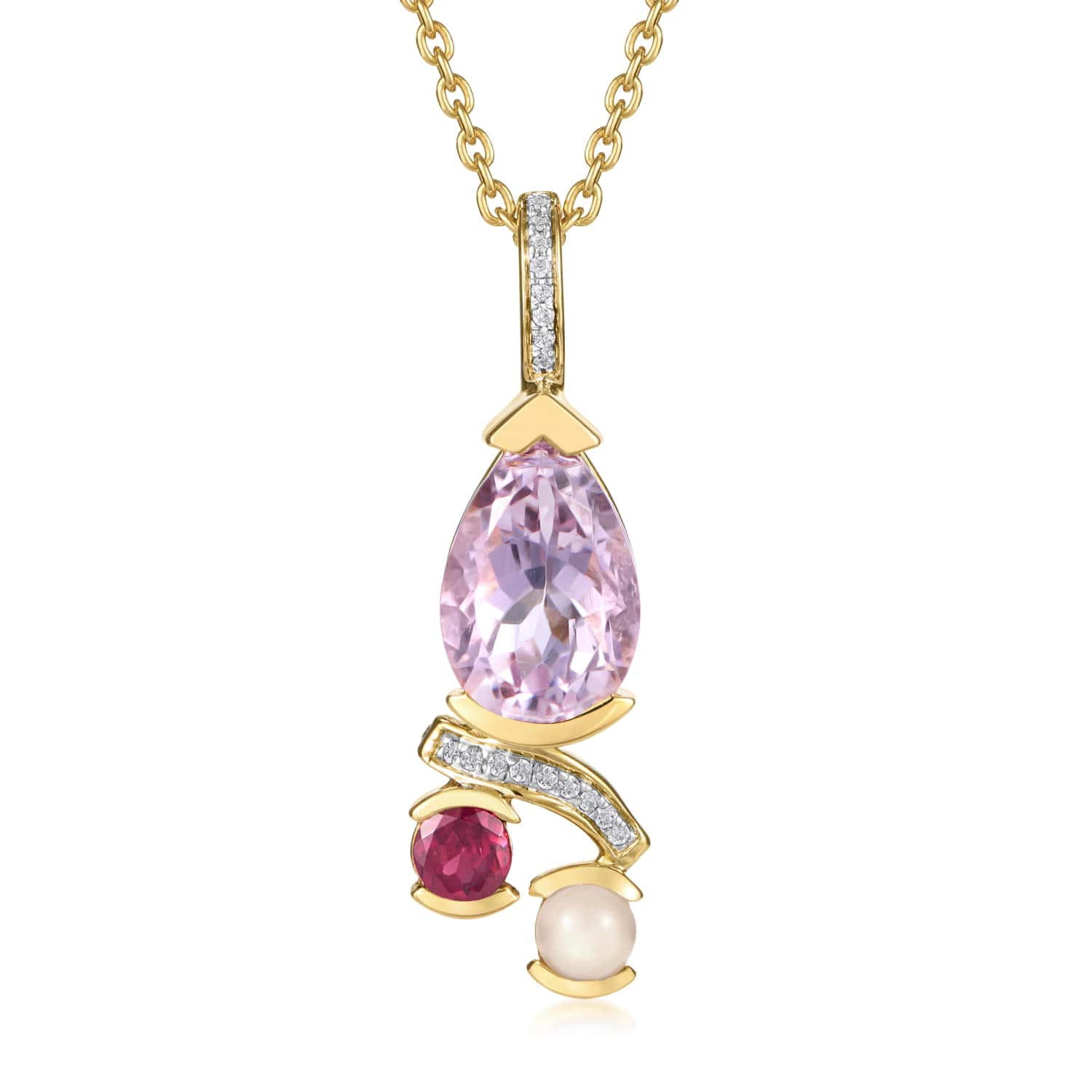 Belle Asymmetric Pink Amethyst Pendant