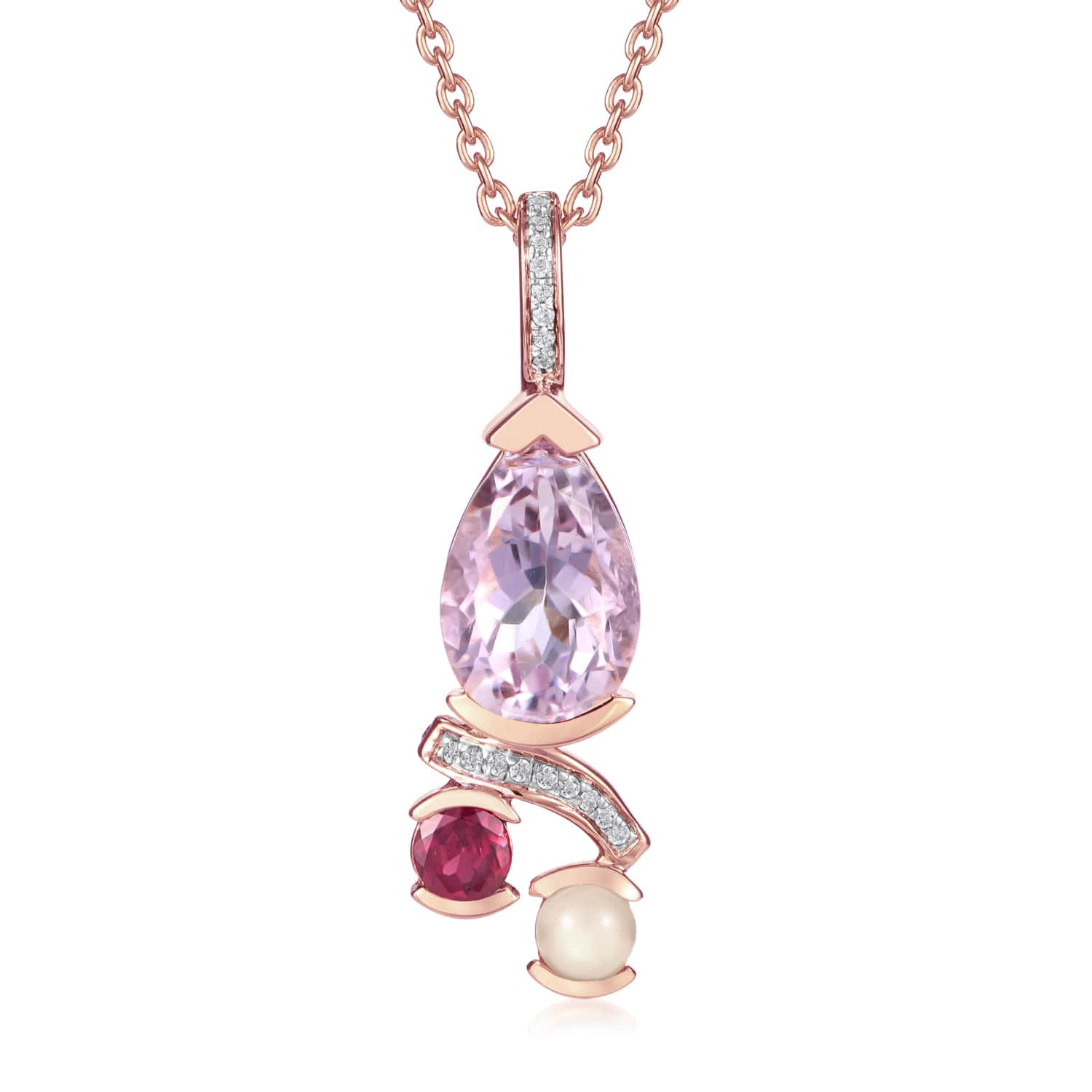 Belle Asymmetric Pink Amethyst Pendant