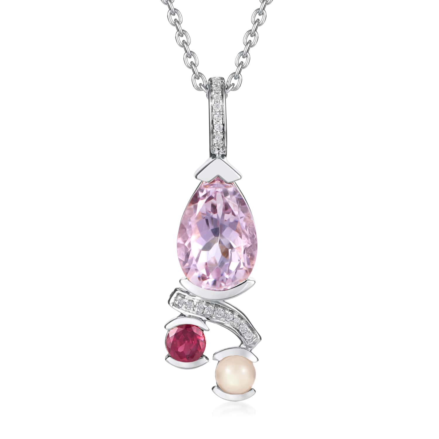 Belle Asymmetric Pink Amethyst Pendant