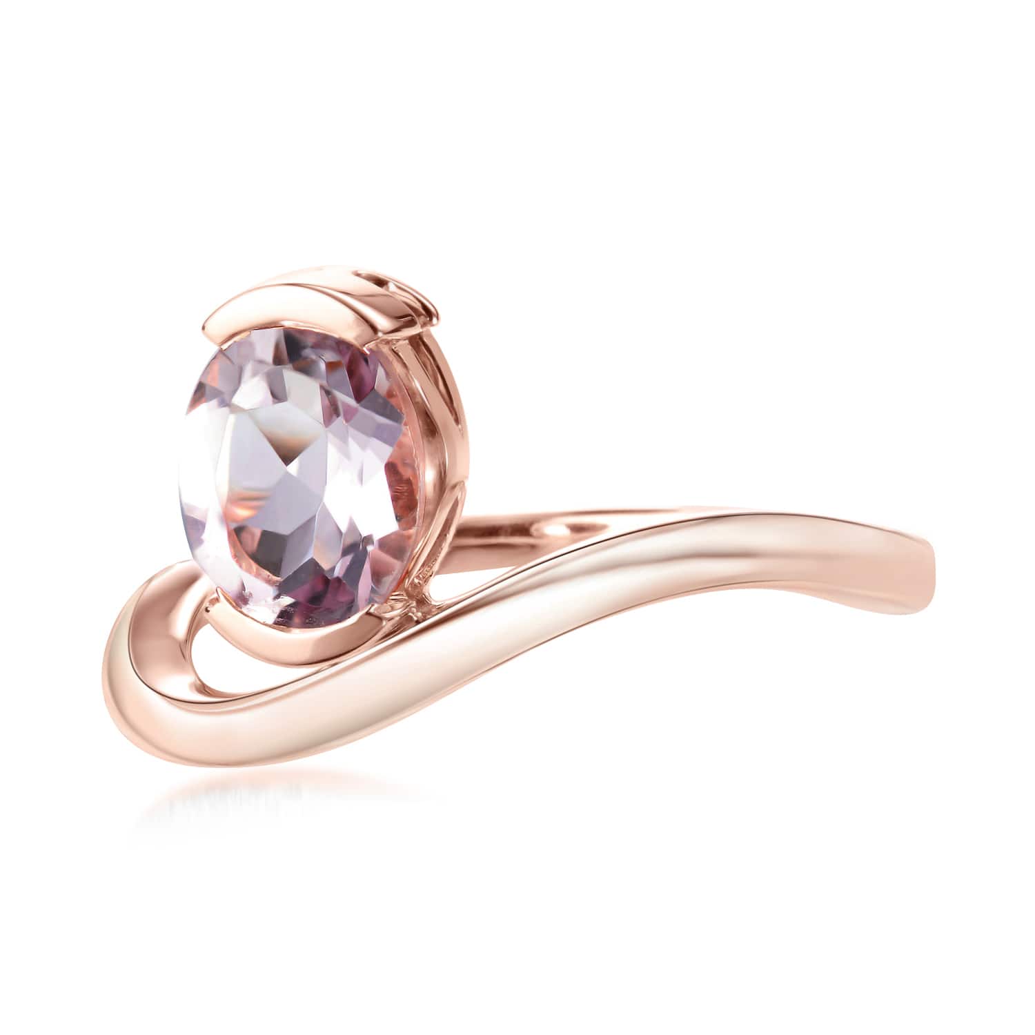 Belle Oval Pink Amethyst Ring