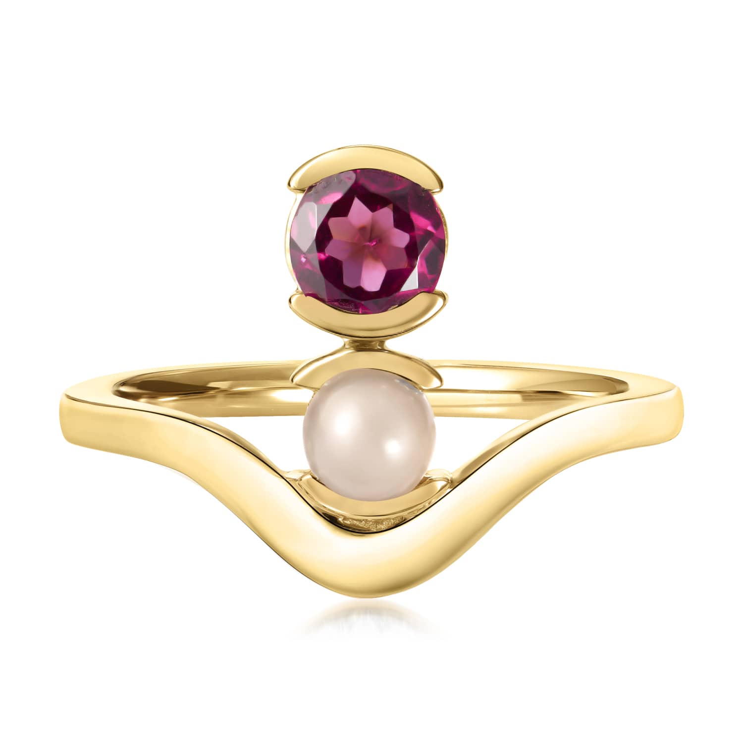 Belle Stacked Garnet And Moonstone Ring