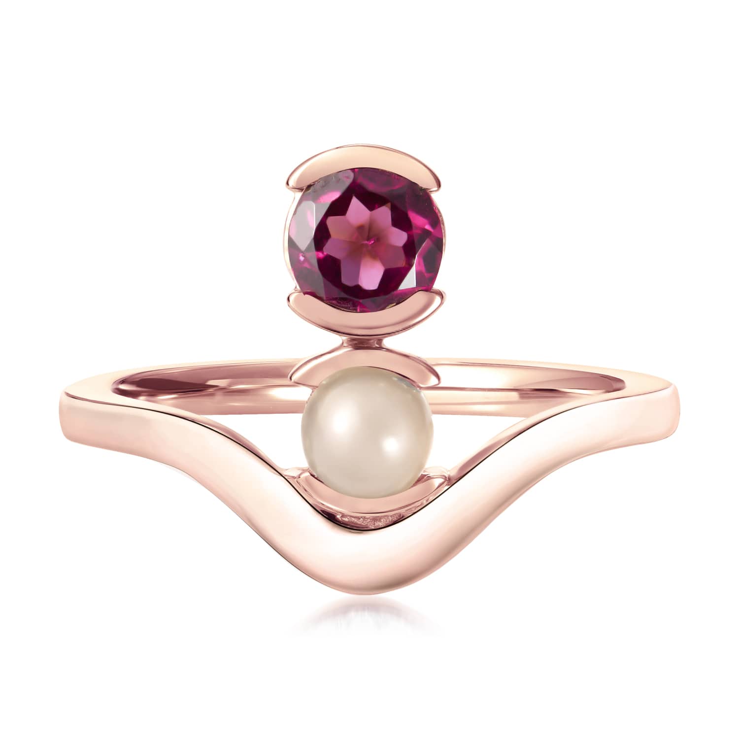 Belle Stacked Garnet And Moonstone Ring