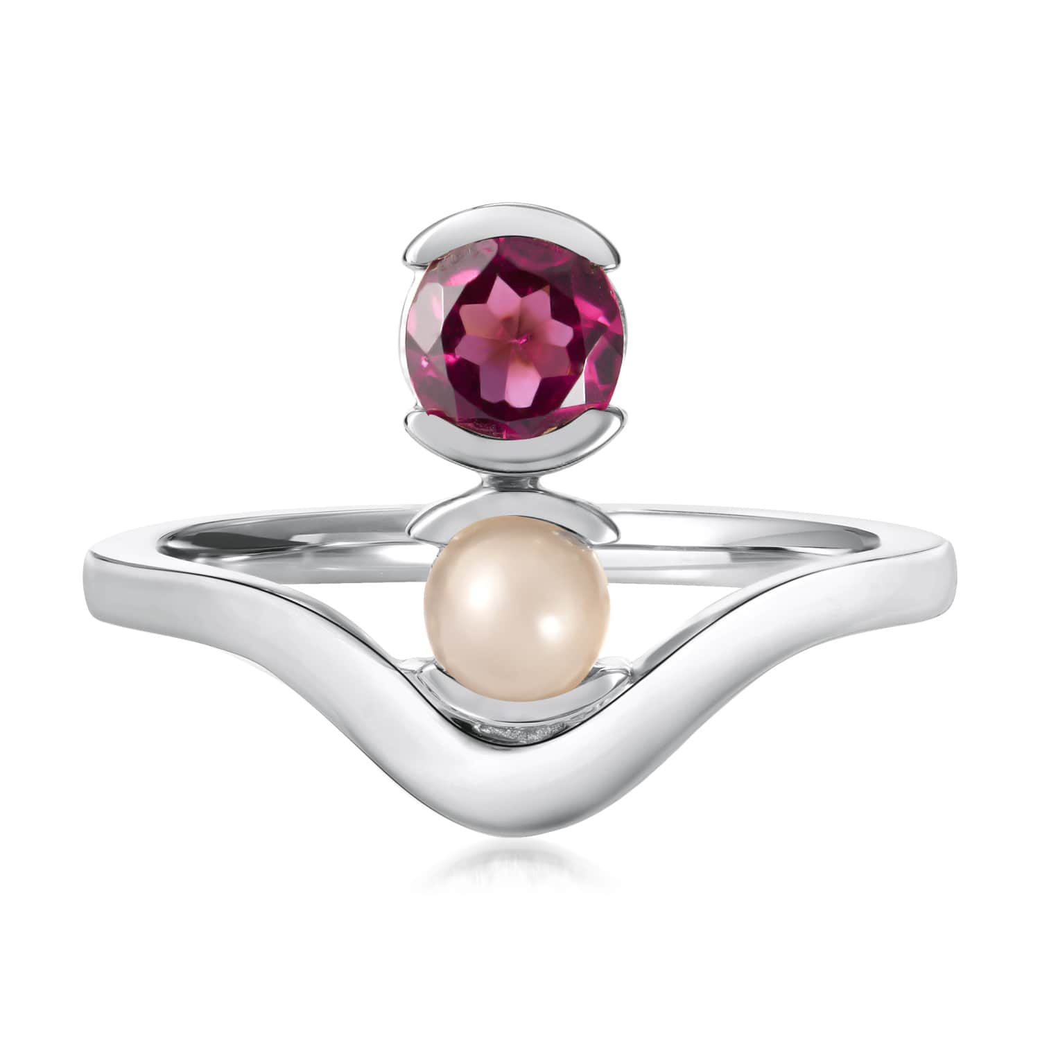 Belle Stacked Garnet And Moonstone Ring