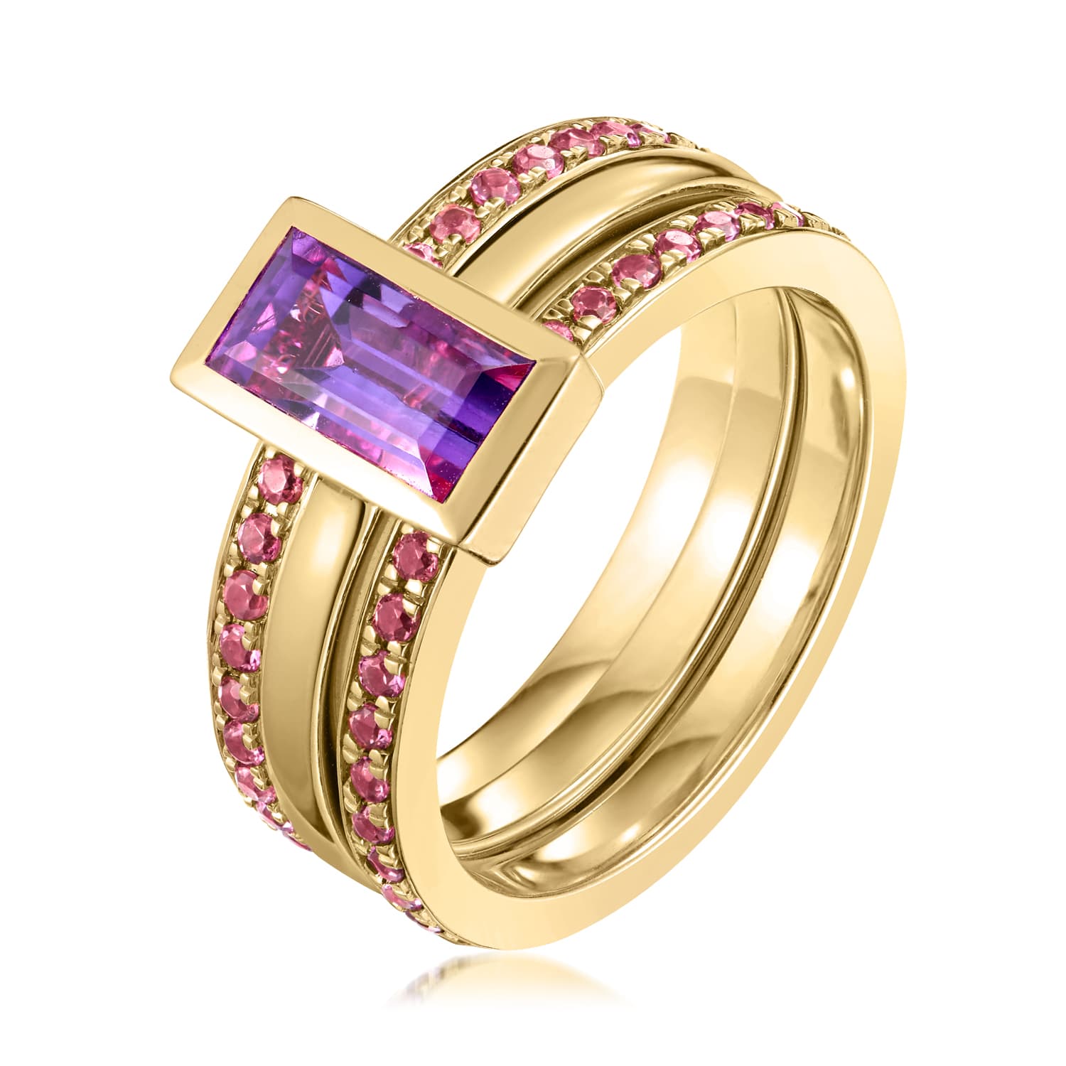 Ornate Amethyst Eternity Ring
