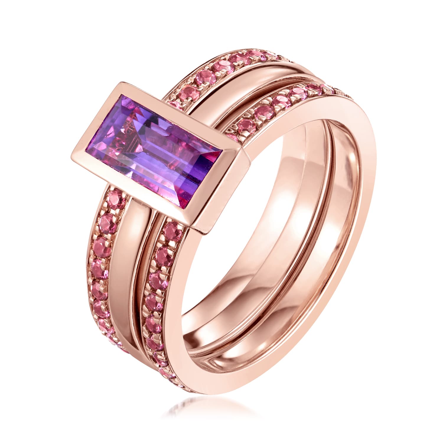Ornate Amethyst Eternity Ring