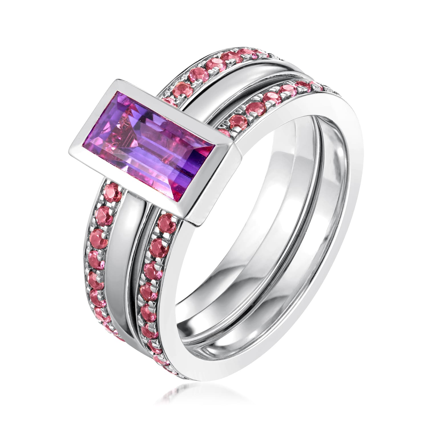 Ornate Amethyst Eternity Ring