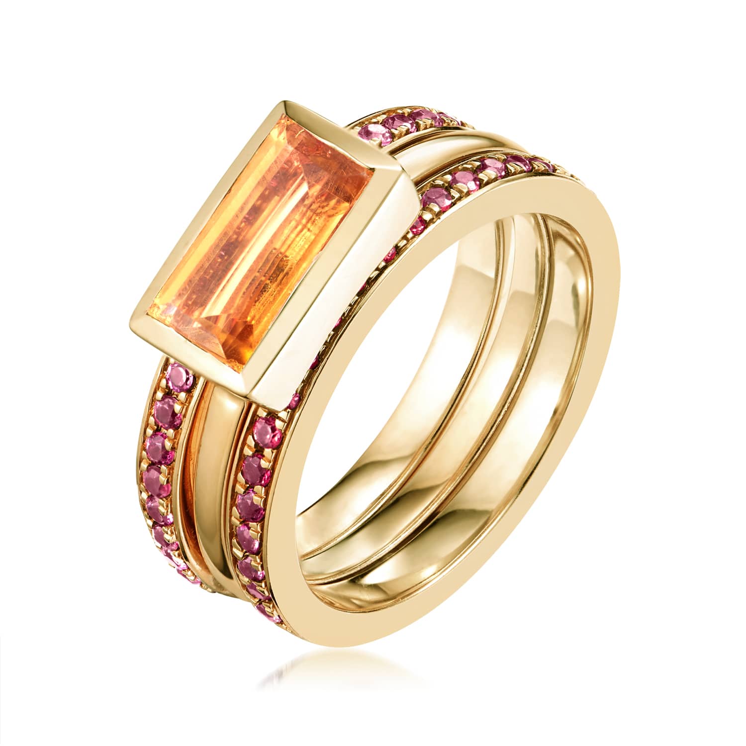 Ornate Citrine Eternity Ring