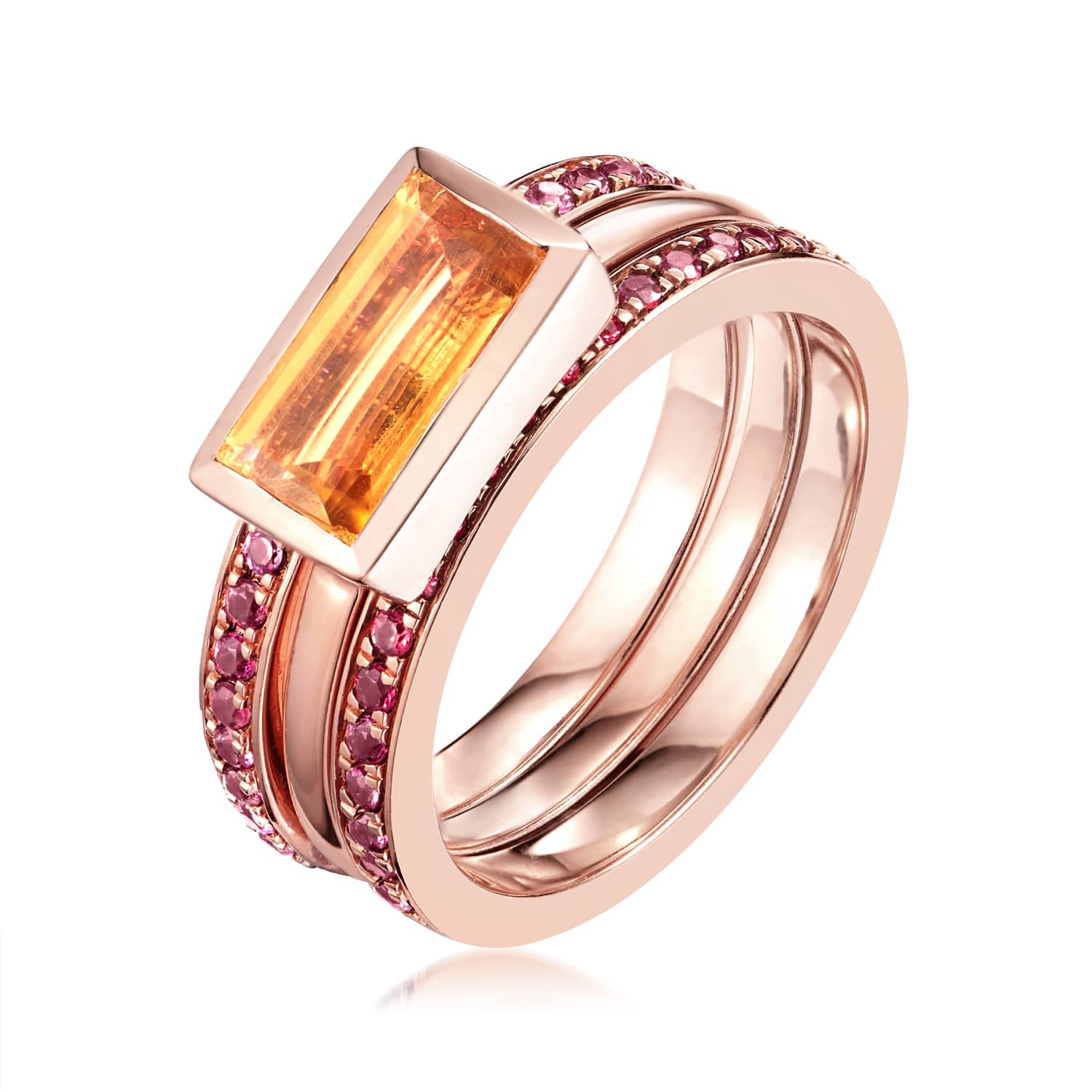 Ornate Citrine Eternity Ring