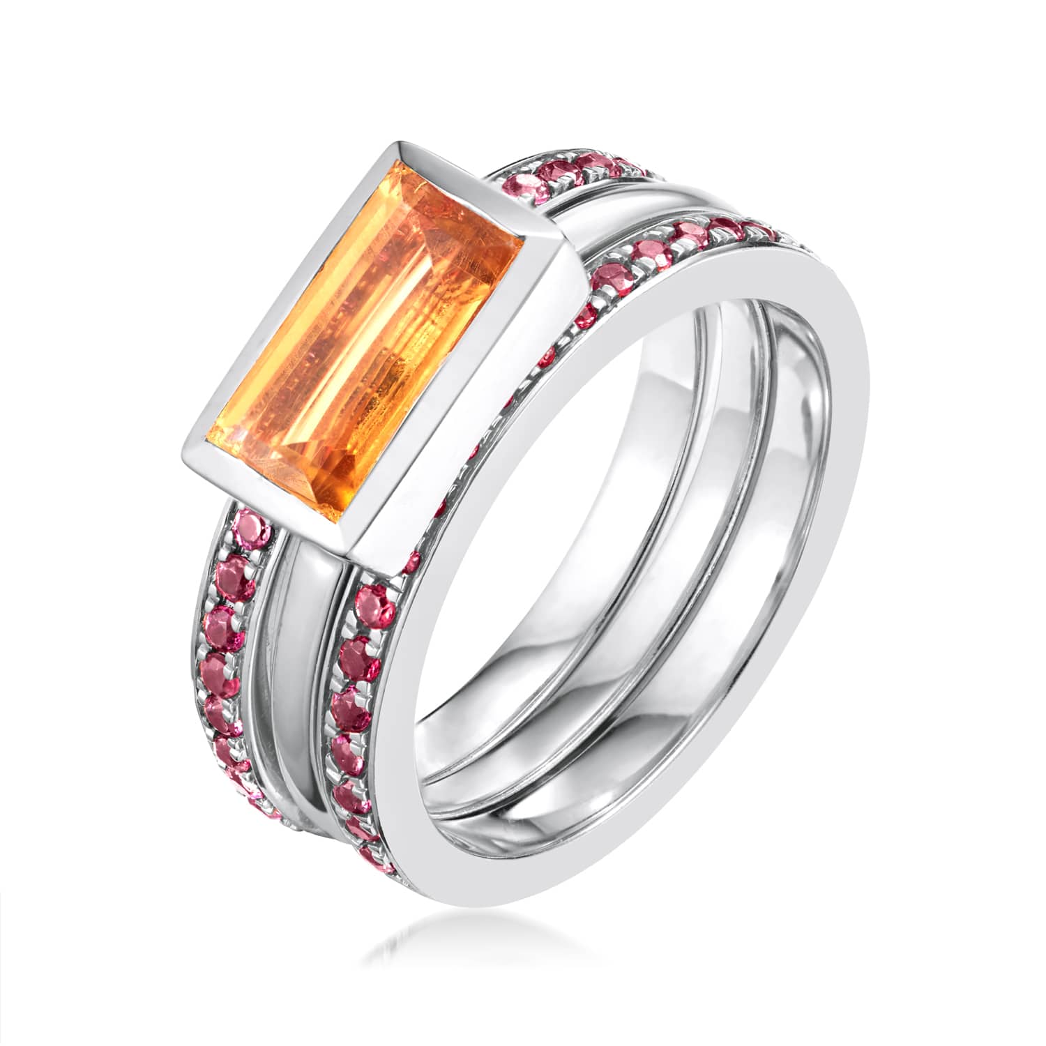 Ornate Citrine Eternity Ring