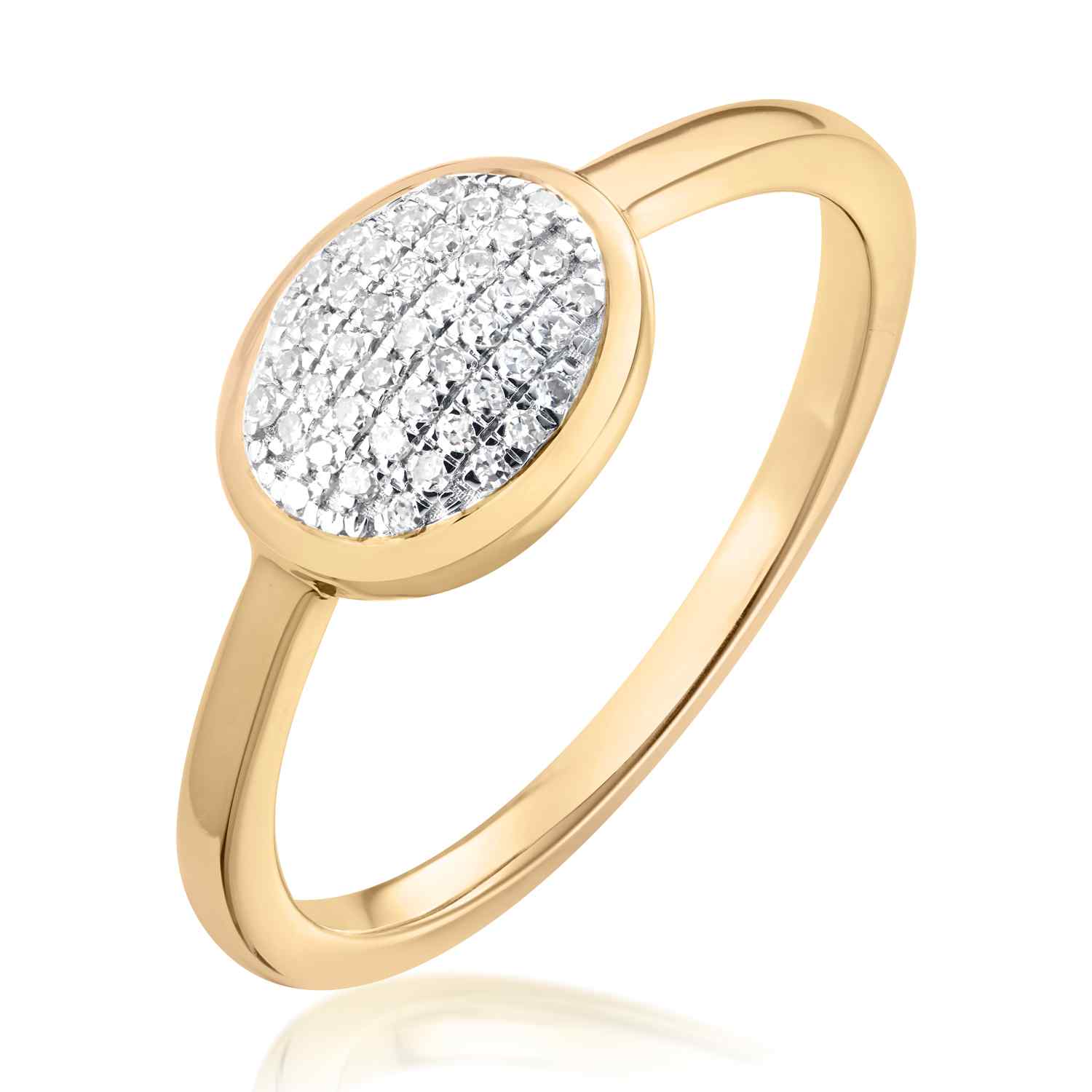 Classic Pave Diamond Oval Ring 