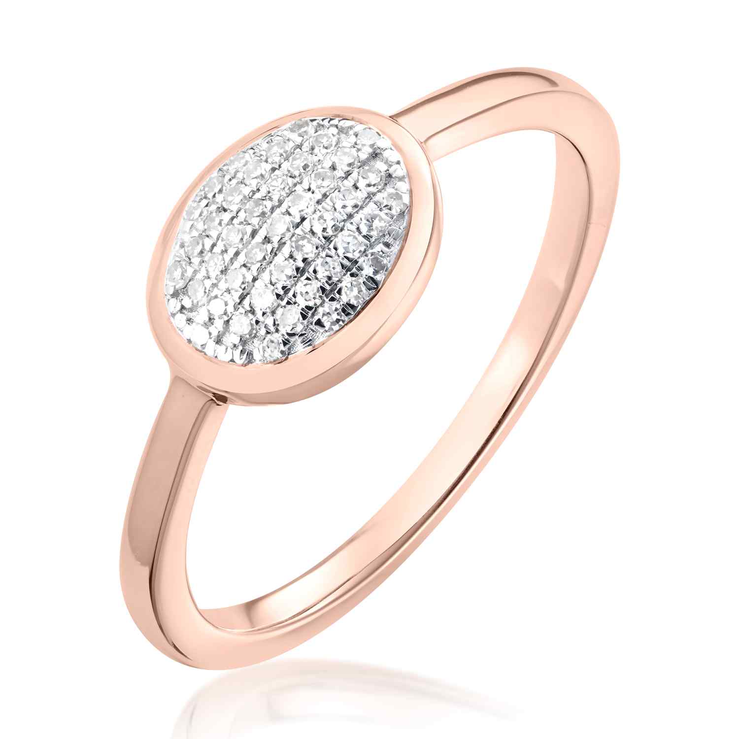 Classic Pave Diamond Oval Ring 