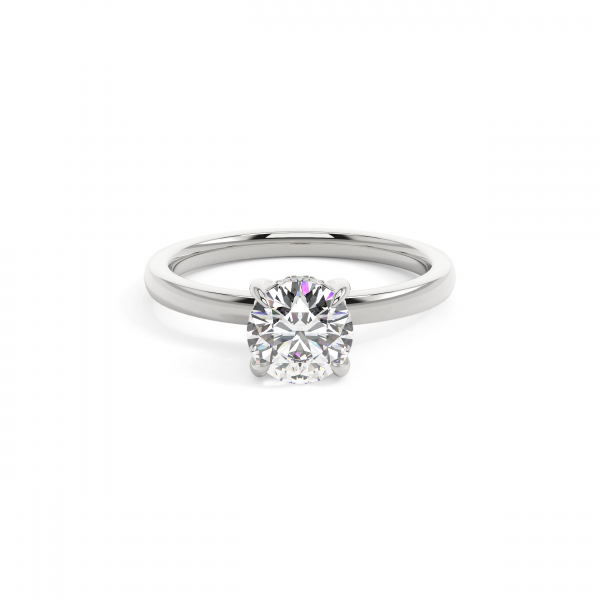 Round Classic Hidden Halo Engagement Ring
