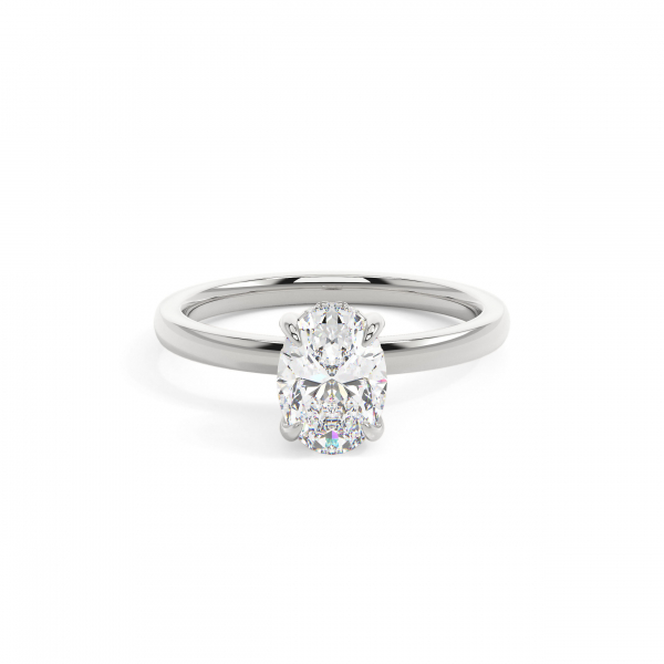 Oval Classic Hidden Halo Engagement Ring