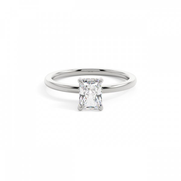 Radiant Gallery Hidden Halo Engagement Ring