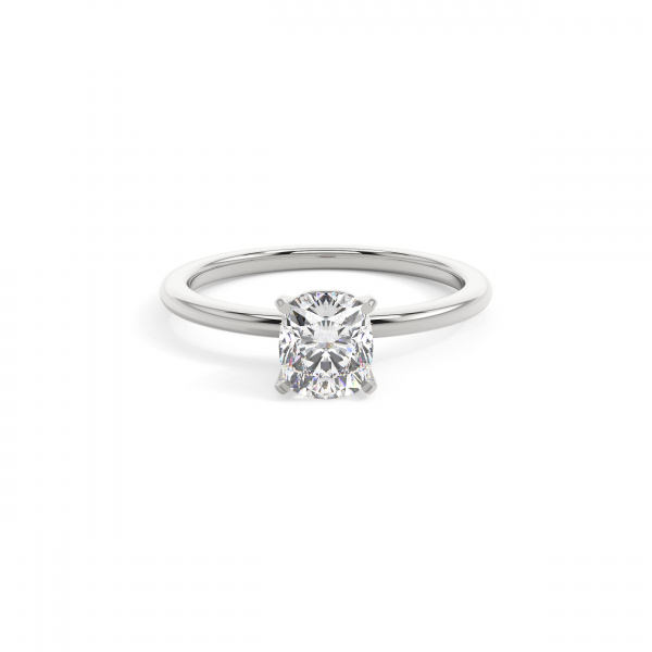 Cushion 4 Prong Solitaire Engagement Ring