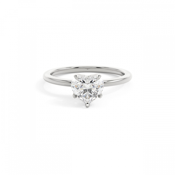 Heart 5 Prong Solitaire Engagement Ring