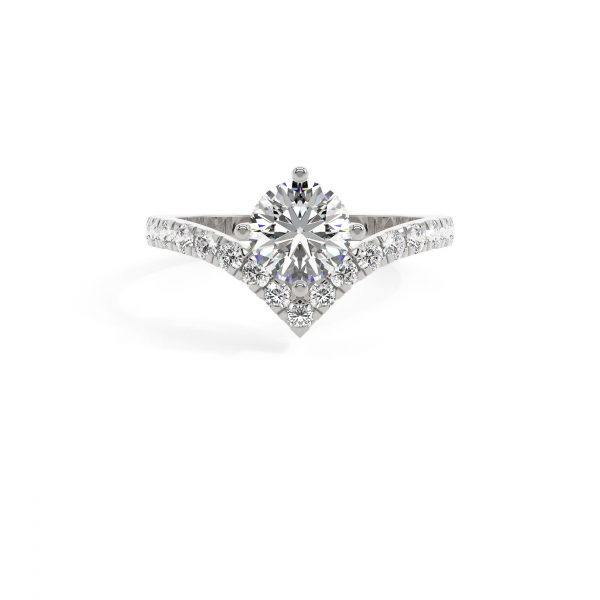Round V Shank Solitaire Engagement Ring