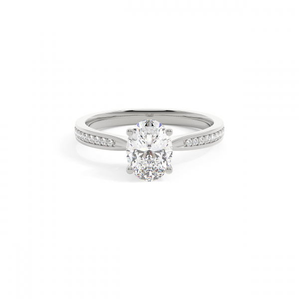 Oval Solitaire & Channel Setting Engagement Ring
