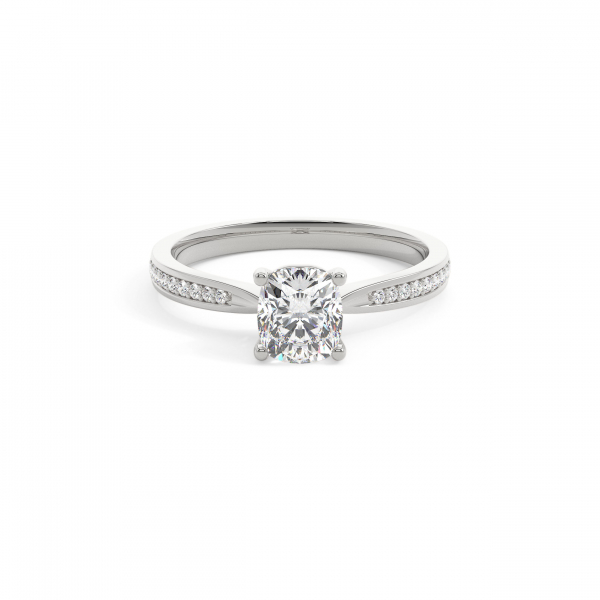 Cushion Solitaire & Channel Setting Engagement Ring