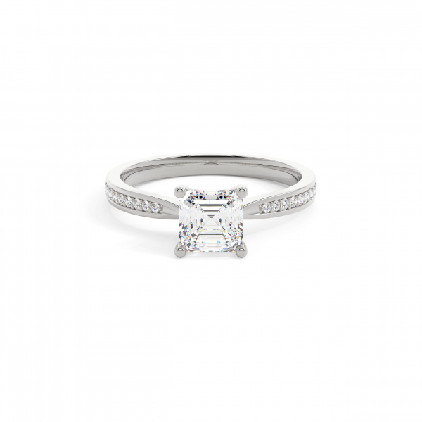 Ascher Solitaire & Channel Setting Engagement Ring