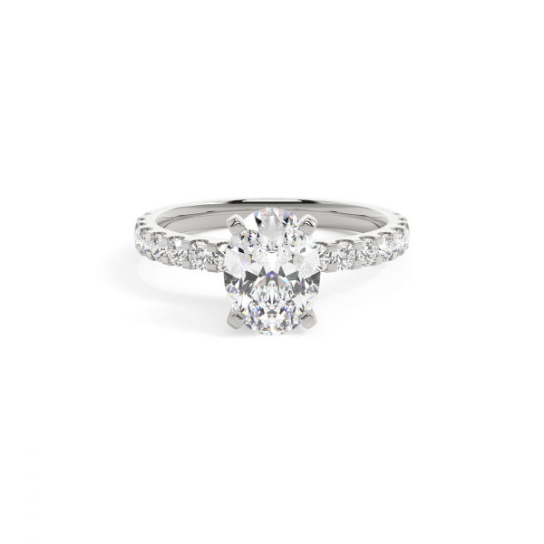 Oval Solitaire With Side Stones Engagement Ring