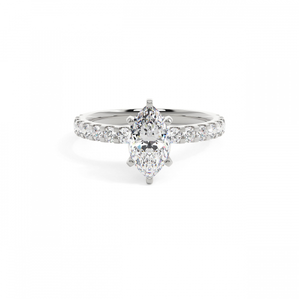 Marquise Solitaire With Side Stones Engagement Ring