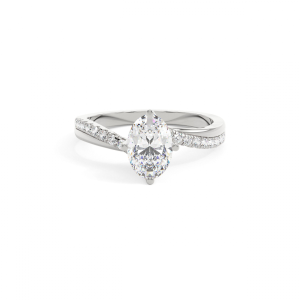 Oval Infinity Solitaire Engagement Ring