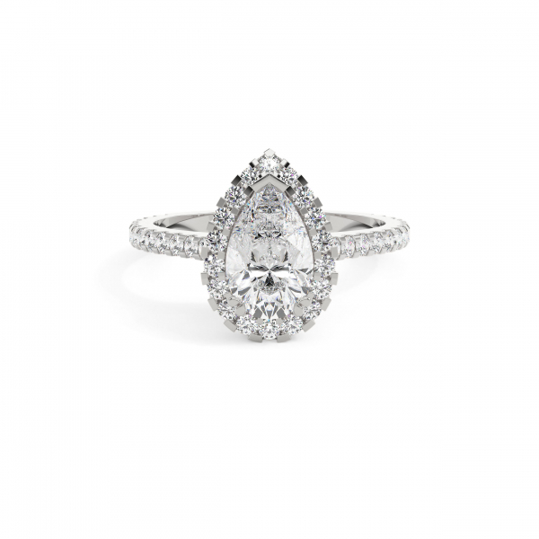 Pear Grand Halo Engagement Ring
