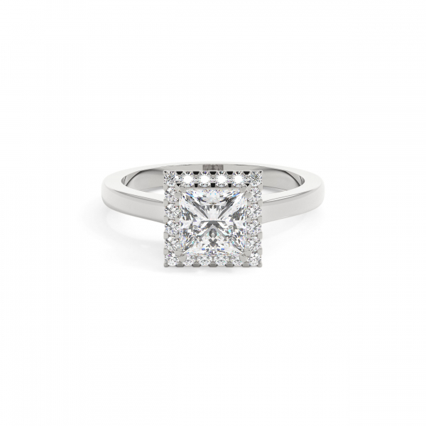 Princess Classic Halo Engagement Ring