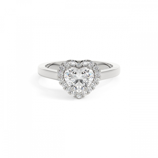 Heart Classic Halo Engagement Ring