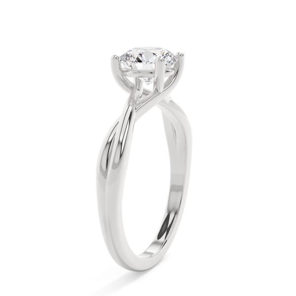 Round Twisted Solitaire Engagement Ring