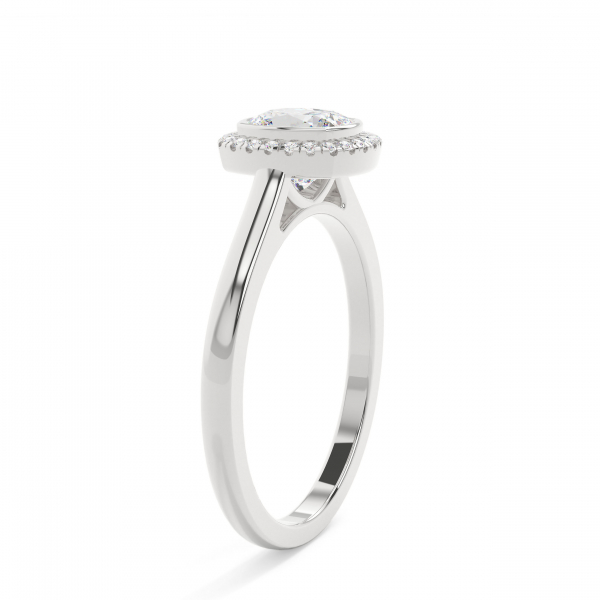 Cushion Bezel Halo Engagement Ring