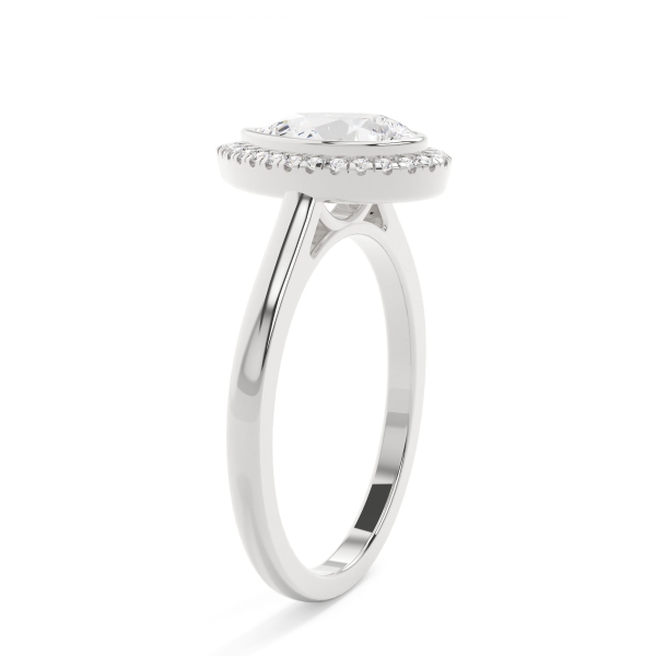 Pear Bezel Halo Engagement Ring
