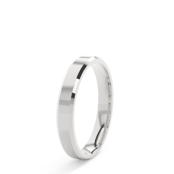 Beveled Edge Plain Wedding Ring