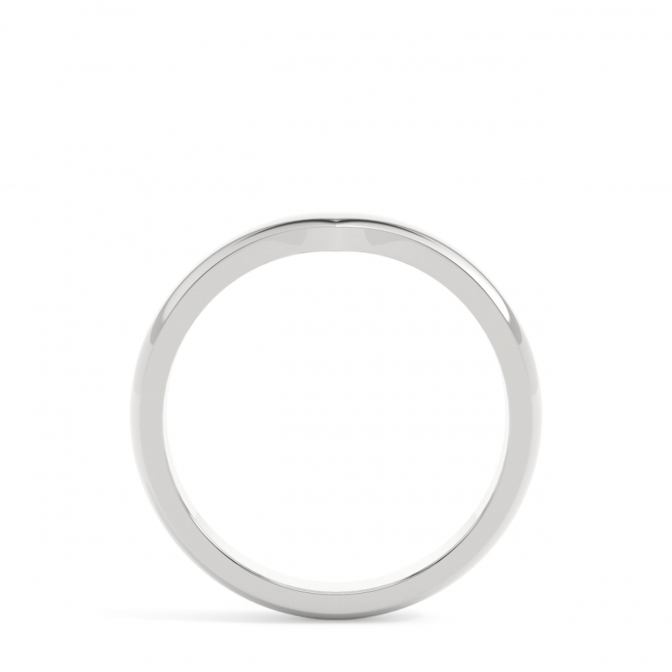 18k White Gold Shaped Plain Wedding Ring