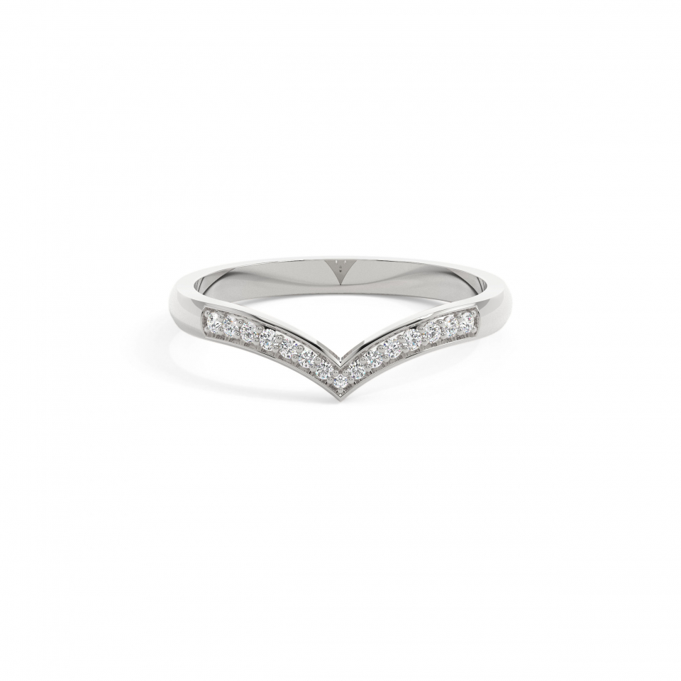 18k White Gold Round Shaped Plain Wedding Ring